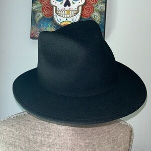 BRIXTON NWT MESSER FEDORA BLACK/BLACK HAT CAP